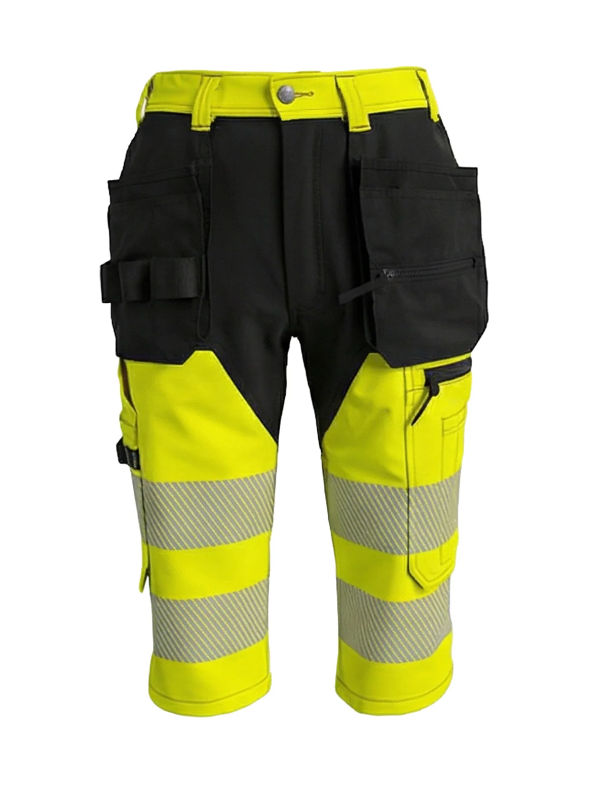 Tričetvrtinske hlače s elastičnim detaljima MASHUP PLUS Hi-vis Class 1