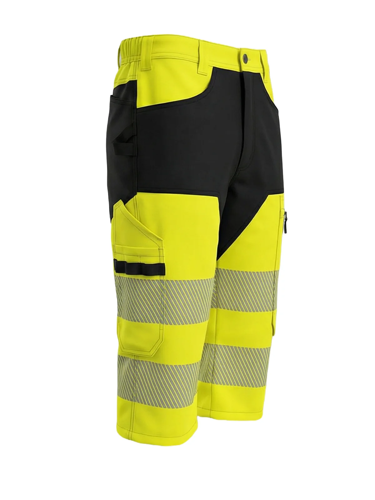 Tričetvrtinske hlače s elastičnim detaljima MASHUP Hi-vis Class 1 – pogled 3