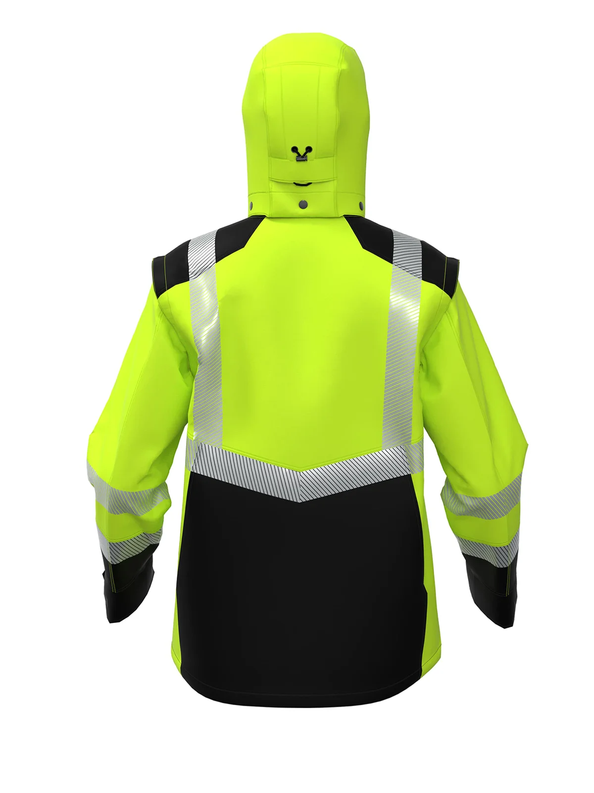 Softshell jakna s odvojivim rukavima TRANSFORMER Hi-vis Class 2 – pogled 4