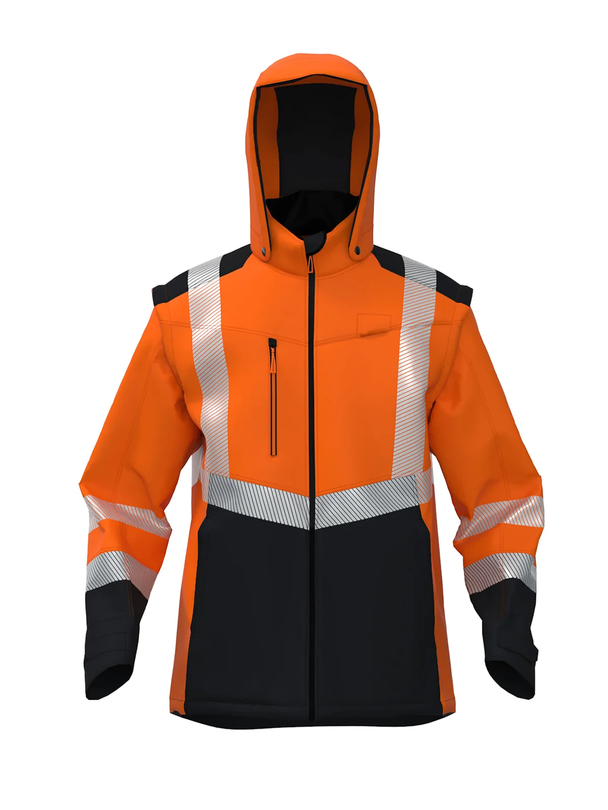Softshell jakna s odvojivim rukavima TRANSFORMER Hi-vis Class 2 – pogled 6