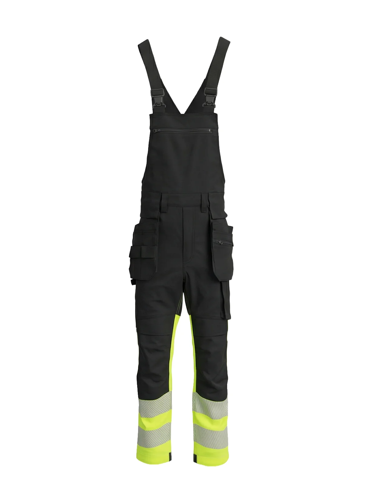 Rastezljive pamučne hlače s naramenicama COMBO Hi-vis Class 1
