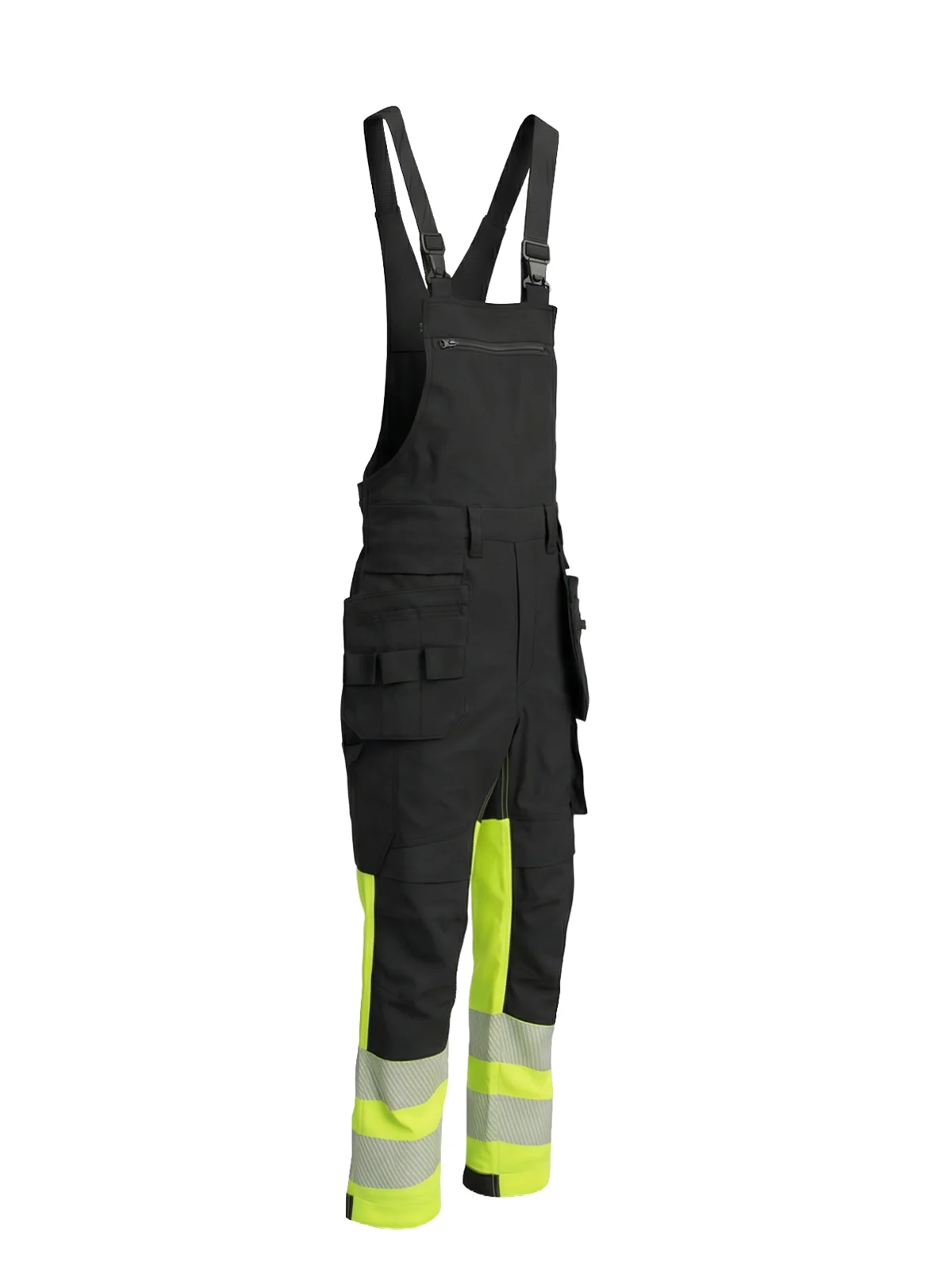 Rastezljive pamučne hlače s naramenicama COMBO Hi-vis Class 1 – pogled 3