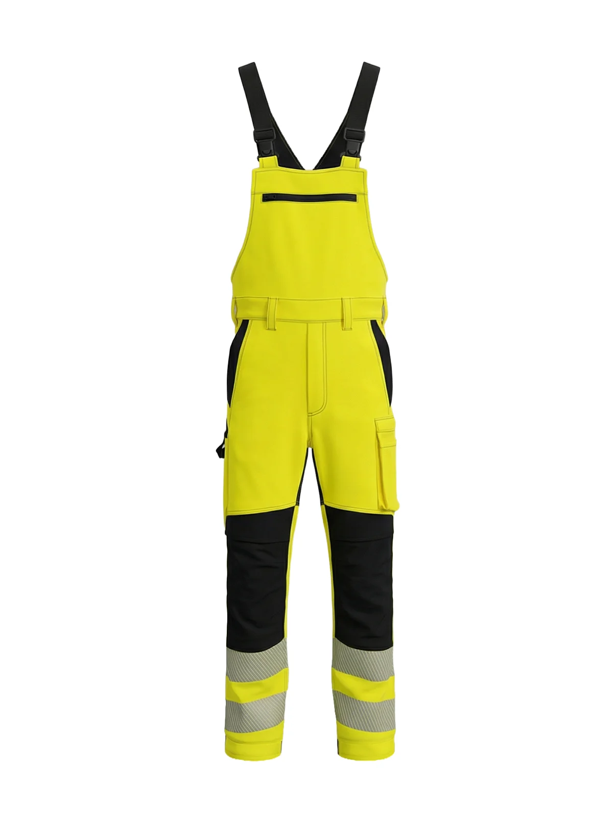 Rastezljive hlače s naramenicama s pamukom COMBO Hi-vis Class 2